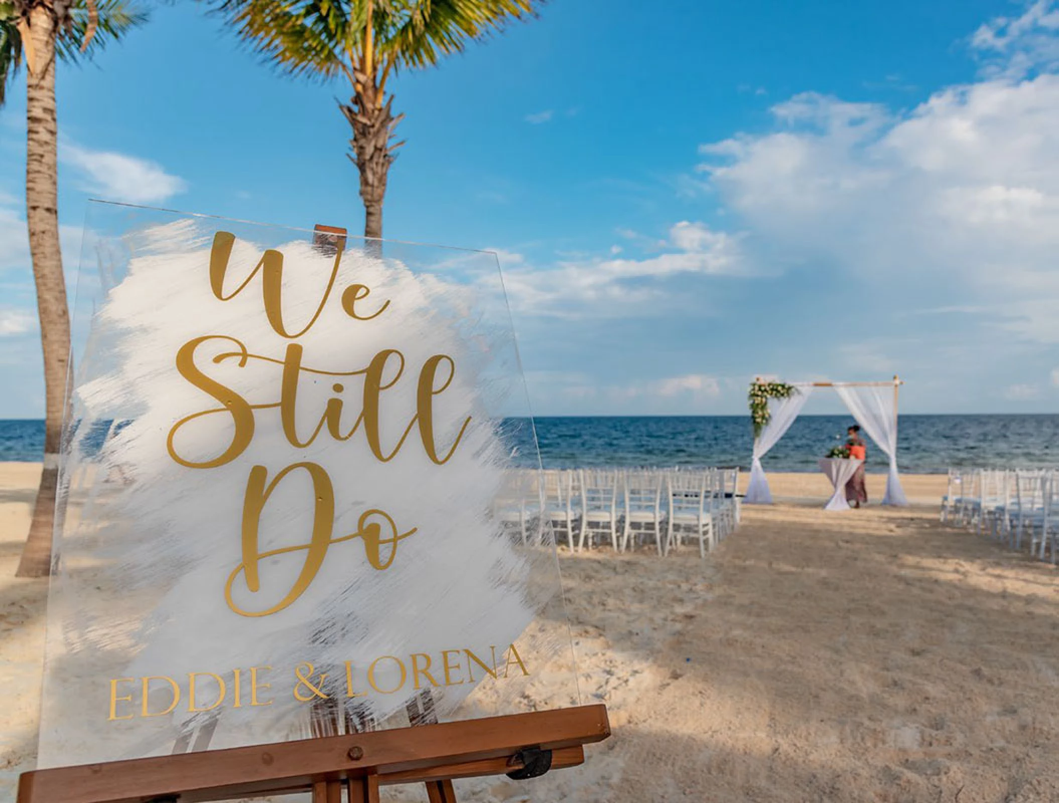 Ceremony setup in the Beach venue at Haven Riviera Cancun.