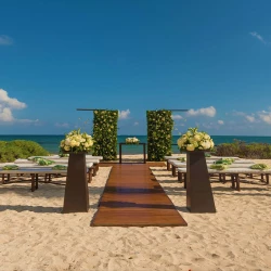 Ceremony setup in the Beach venue at Haven Riviera Cancun.