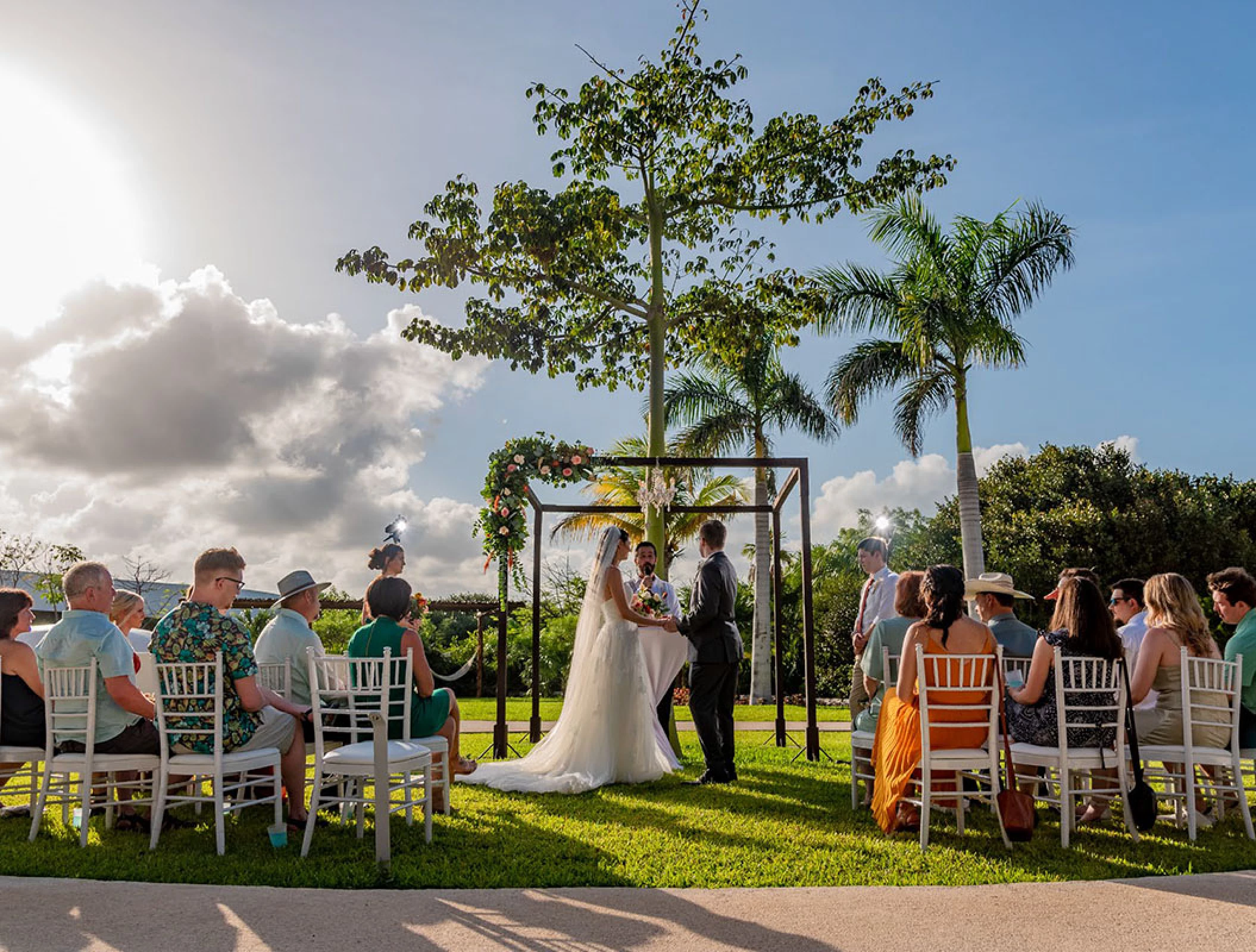 Ceremony in La Ceiba Garden venue at Haven Riviera Cancun Resort.