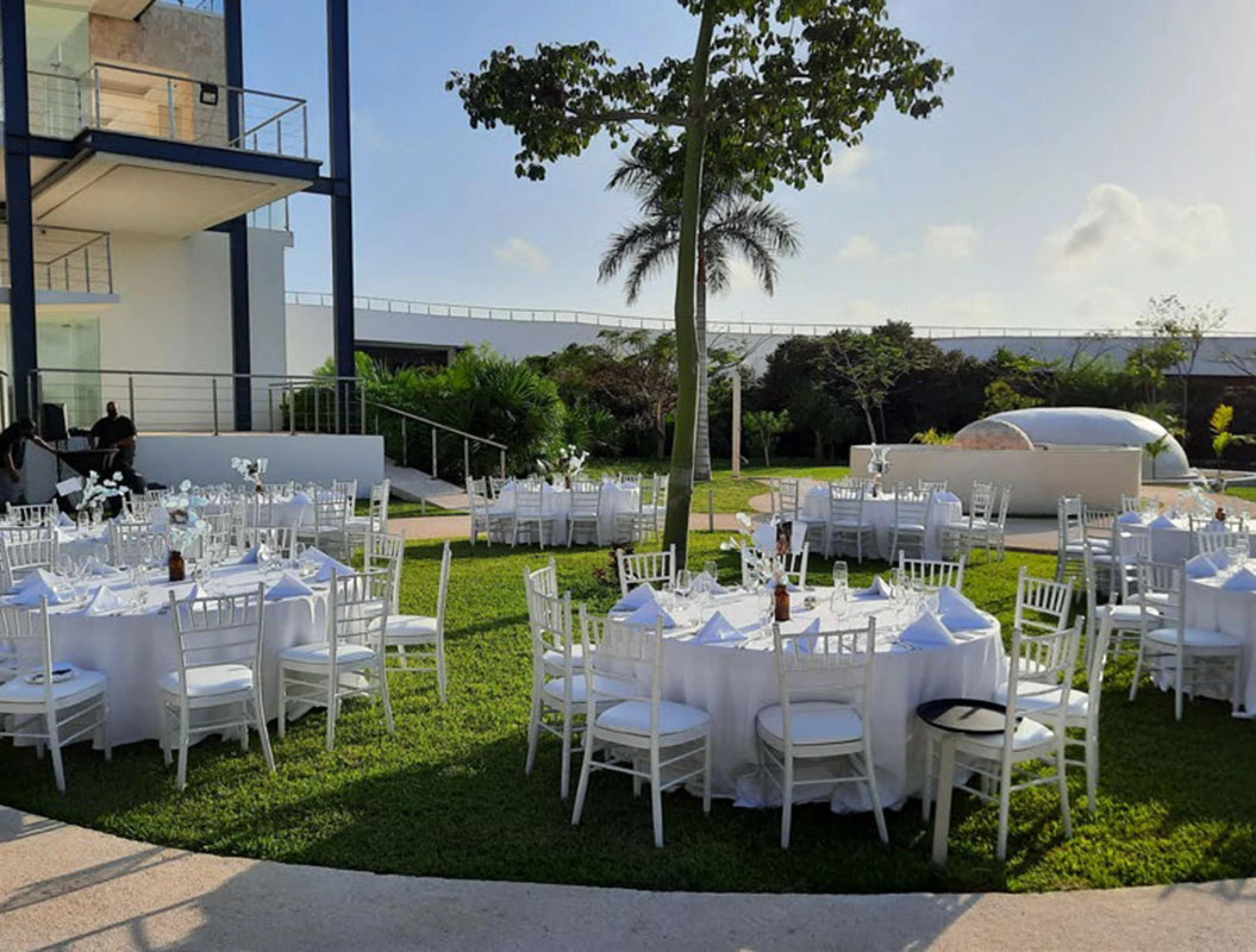 Reception Setup in La Ceiba Garden venue at Haven Riviera Cancun Resort.