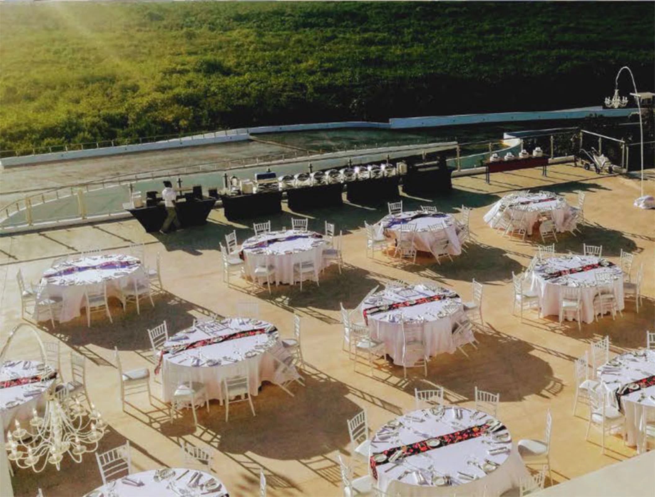 Reception setup in Sunset Terrace Venue at Haven Riviera Cancun.