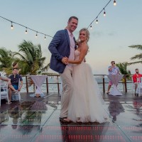 Just married couple have their first dance at Haven Riviera Cancun.