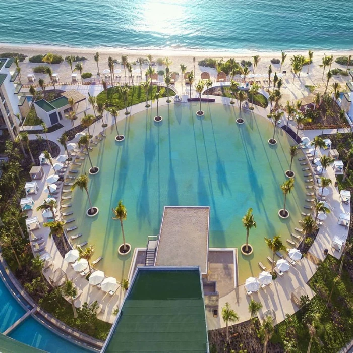 Haven Riviera Cancun Pool Aereal overview.