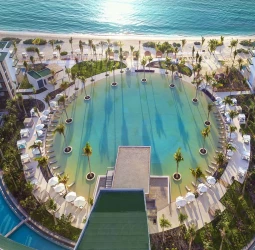 Haven Riviera Cancun Pool Aereal overview.