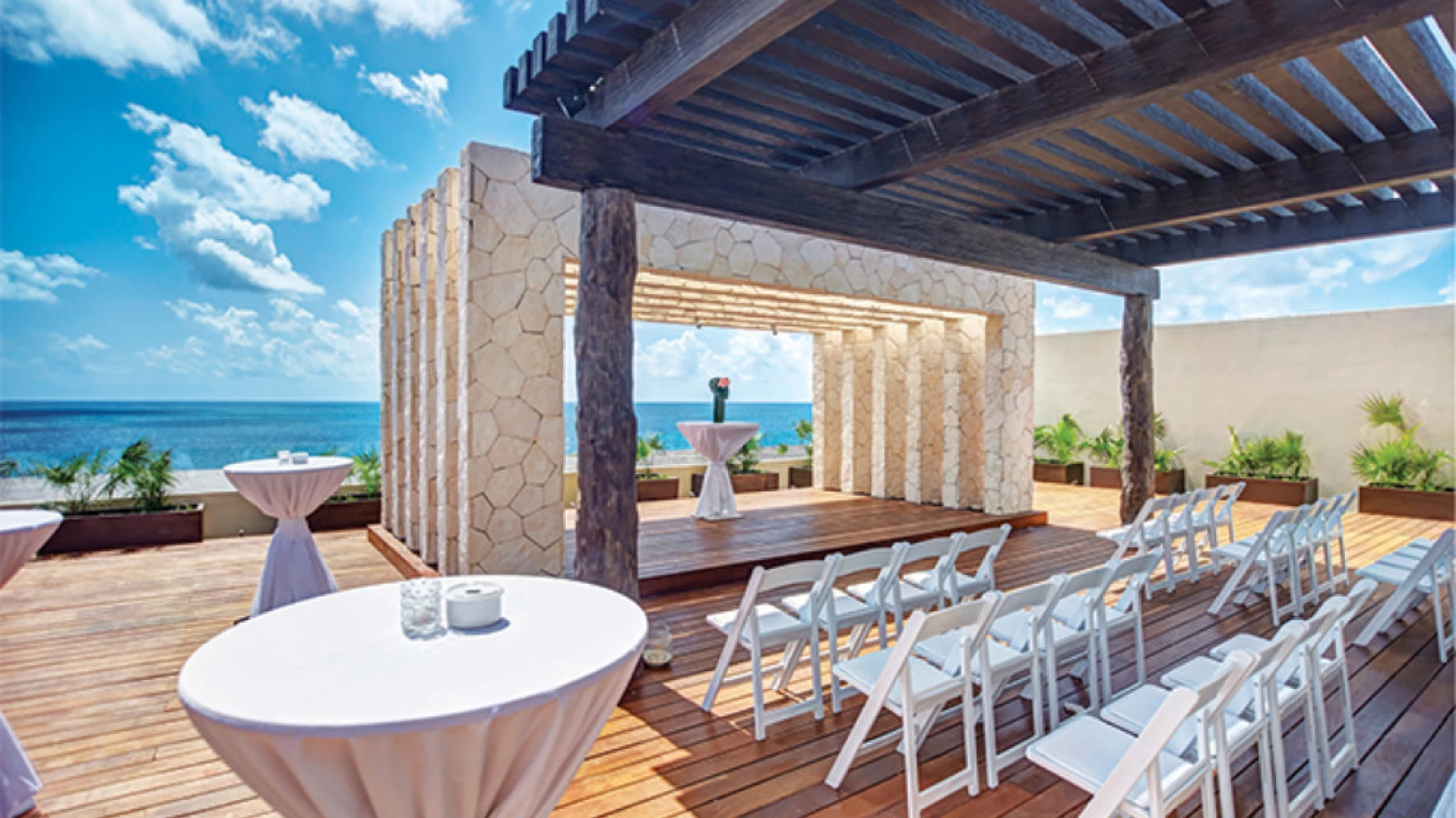 Hideaway at Royalton Riviera Cancun sky terrace wedding venue
