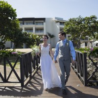 Couple on the ocean pier at Hideaway at Royalton Negril