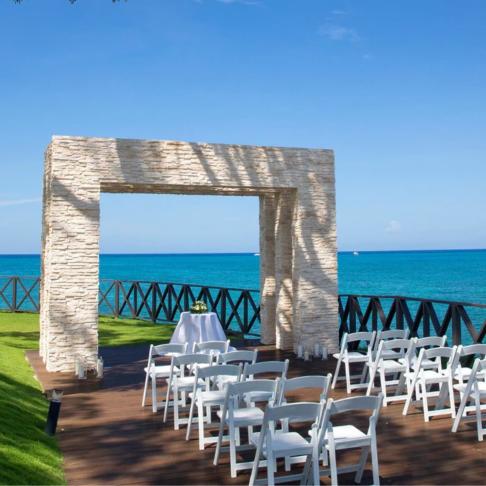 Ceremony decor in the ocean point diamiond gazebo at Hideaway at Royalton Negril