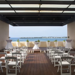 Ceremony decor in the sky terrace at Hideaway at Royalton Negril