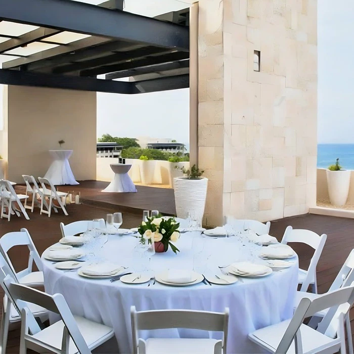 Ceremony decor in the sky terrace at Hideaway at Royalton Negril