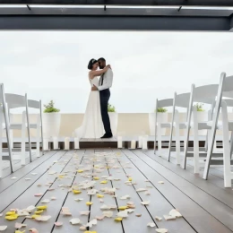 Ceremony decor in the sky terrace at Hideaway at Royalton Negril