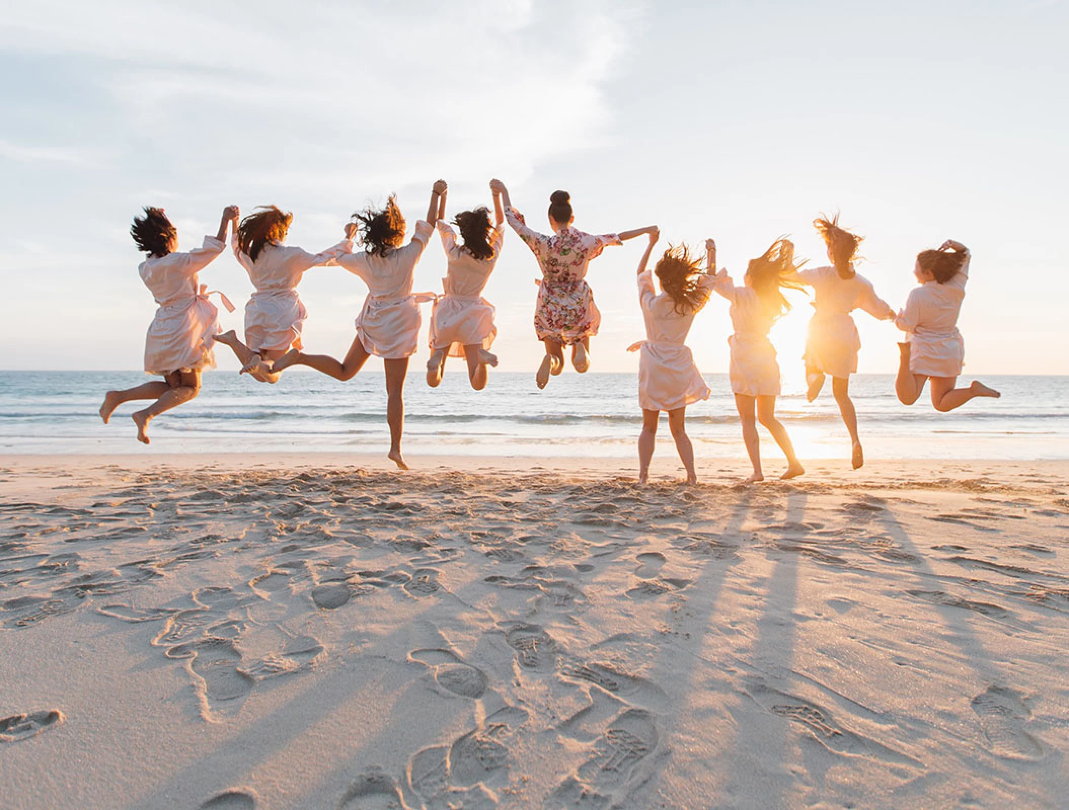 Bride and Bridesmaids at Hilton Cancun.