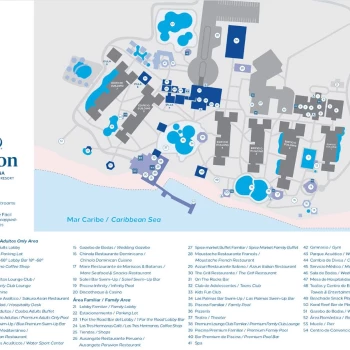 Resort map of Hilton La Romana, an All Inclusive Adult Resort