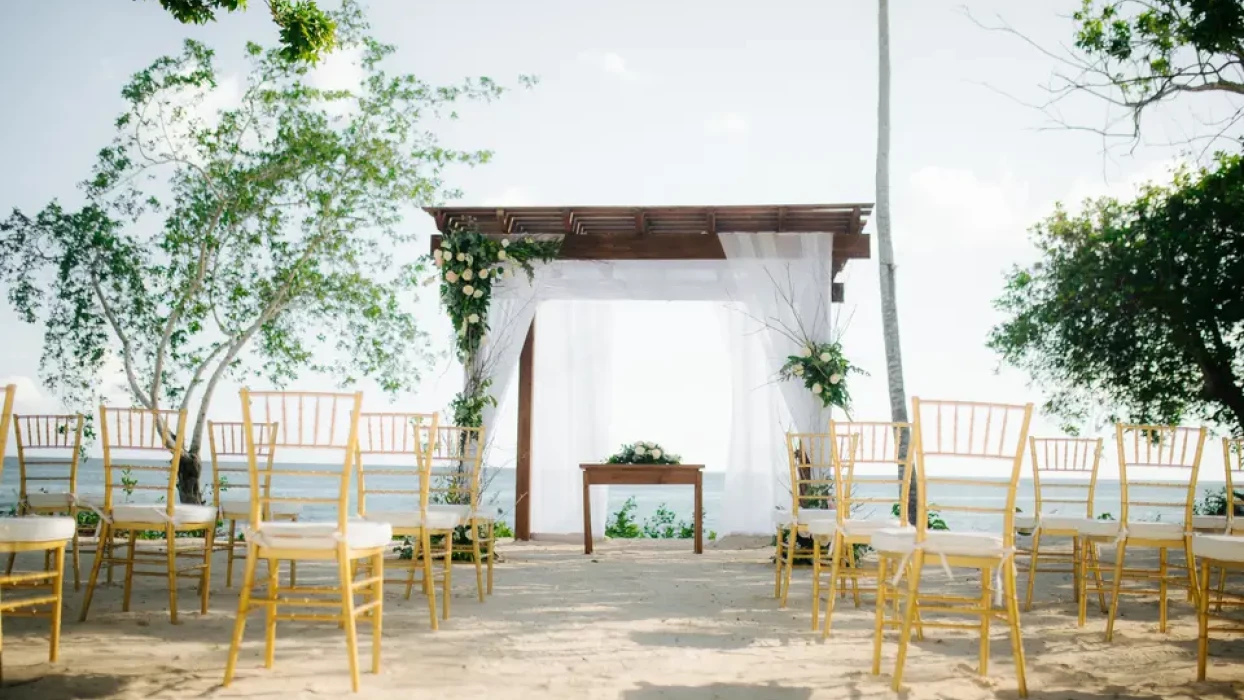 Ceremony on the beach at Hilton La Romana, an All Inclusive Adult Resort
