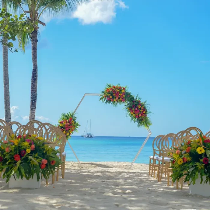 Ceremony on the beach at Hilton La Romana, an All Inclusive Adult Resort