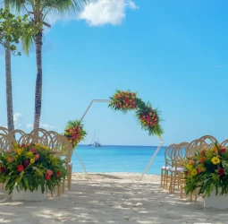 Ceremony on the beach at Hilton La Romana, an All Inclusive Adult Resort