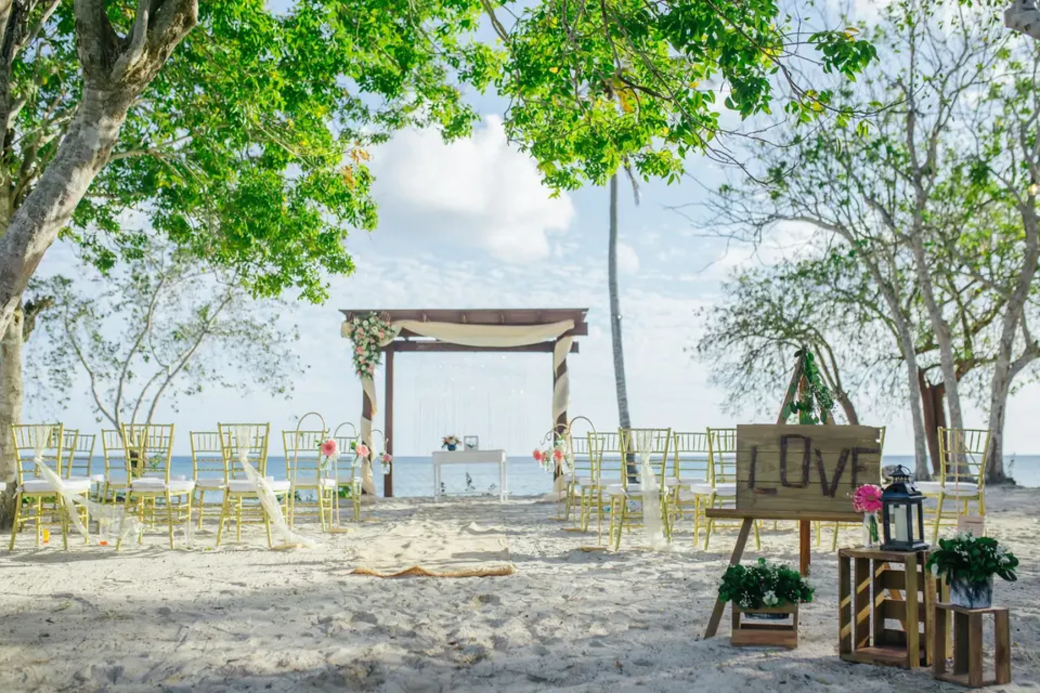 ceremony on the beach at Hilton La Romana, an All Inclusive Adult Resort