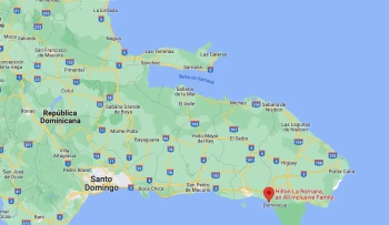Google maps at Hilton La Romana, an All Inclusive Adult Resort
