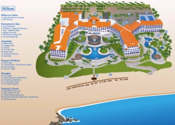 Resort map of Hilton Los Cabos Beach and Golf Resort