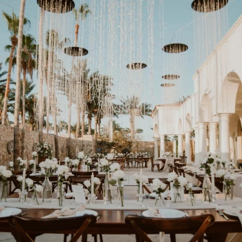Dinner reception on the el dorado terrace at Hilton Los Cabos Beach and Golf