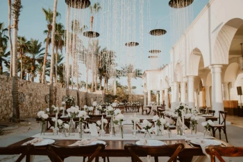 Dinner reception on the el dorado terrace at Hilton Los Cabos Beach and Golf