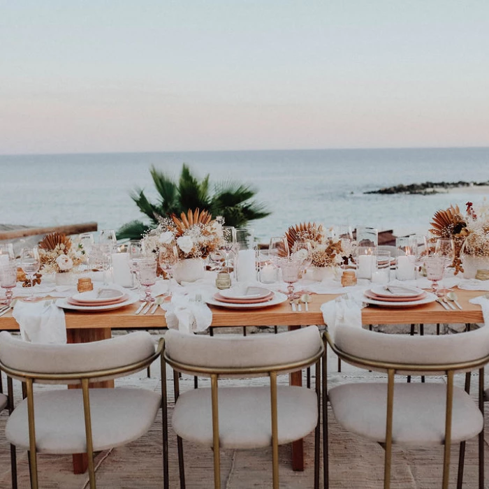 Dinner reception on whale watching terrace at Hilton Los Cabos Beach and Golf