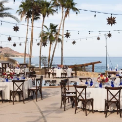 Dinner reception on the whale watching terrace at Hilton Los Cabos Beach and Golf