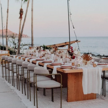 Dinner reception on the whale watching terrace at Hilton Los Cabos Beach and Golf