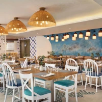 Kalamata Mediterranean restaurant seating at Hilton Playa del Carmen