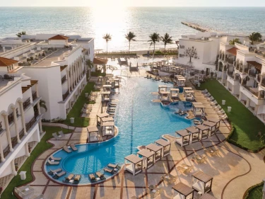 Hilton Playa del Carmen hotel and pool arial