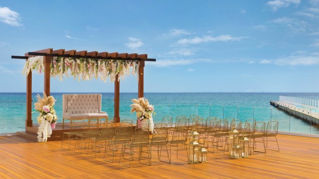 Hilton Playa del Carmen wedding terrace venue overlooking ocean