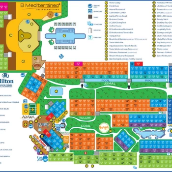 Resort map of Hilton Playa del Carmen