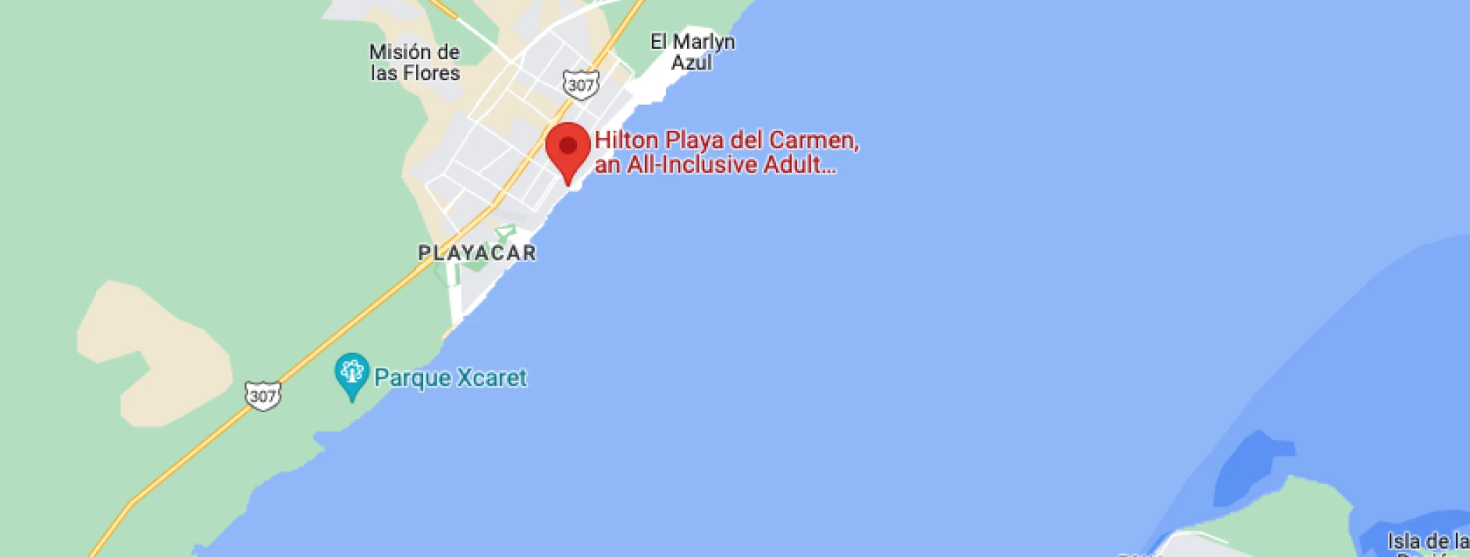 Google maps of hilton playa del carmen