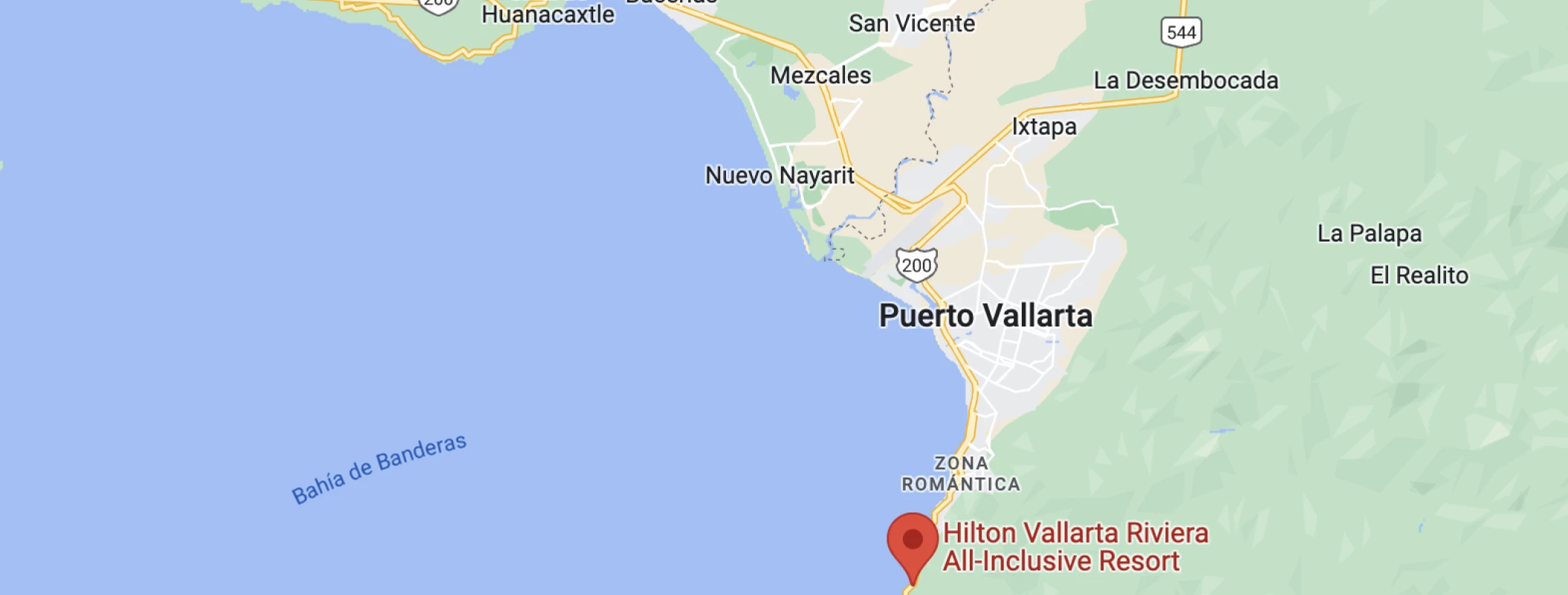 Google map of Hilton Vallarta Riviera