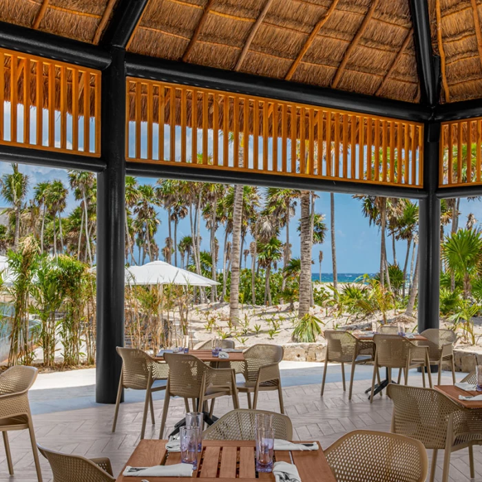 Ocean view restaurant at Hilton Tulum.