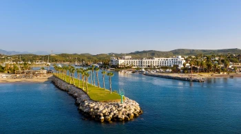 Aerial view of beach club at Hotel El Ganzo Los Cabos