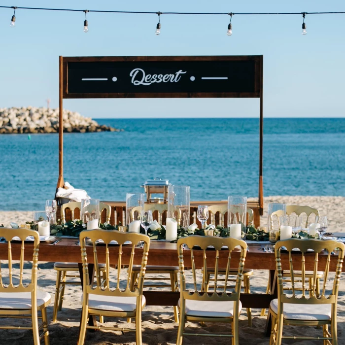 Dinner reception on the beach club at Hotel el Ganzo los cabos