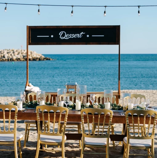 Dinner reception on the beach club at Hotel el Ganzo los cabos