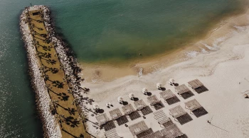 Aerial View of beach club at Hotel El Ganzo Los Cabos