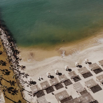 Aerial View of beach club at Hotel El Ganzo Los Cabos