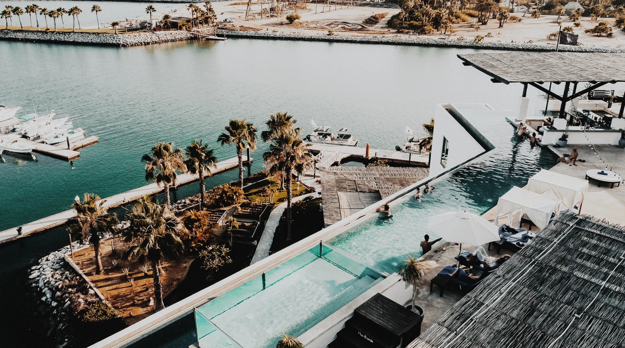 Aerial view of rooftop at Hotel El Ganzo Los Cabos