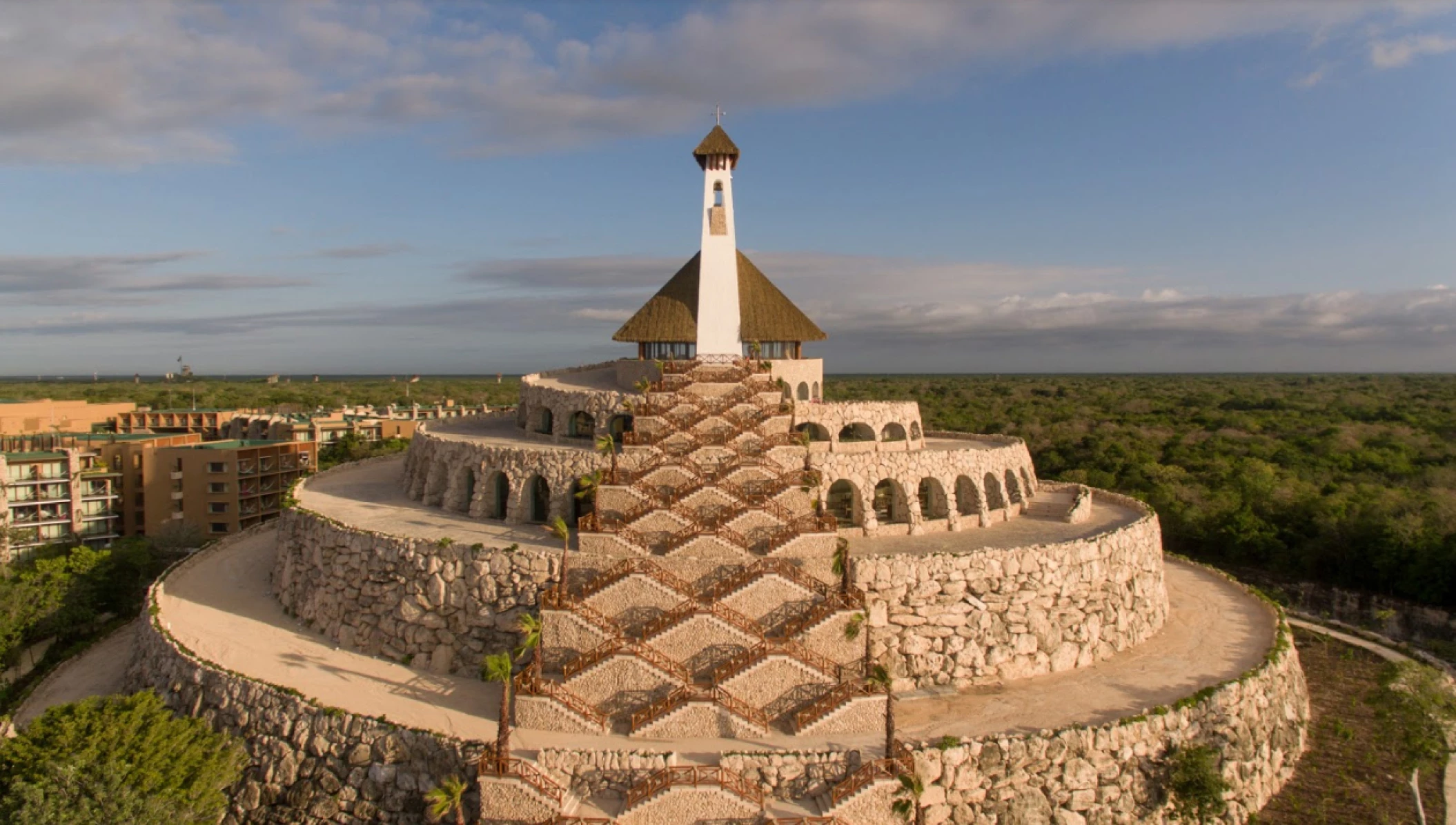 church wedding chapel venue seating and altar at Hotel Xcaret Mexico