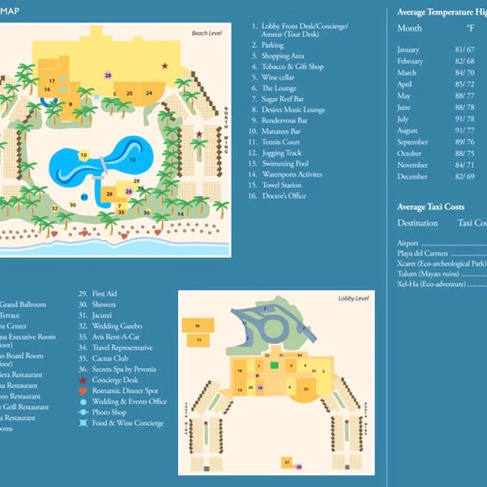 Resort map of Hyatt Zilara Riviera Maya