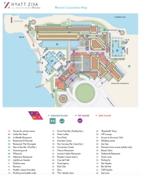 Resort map of Hyatt Ziva Cancun