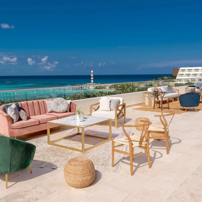 Rooftop Terrace setup wedding venue at Hyatt Ziva Cancun