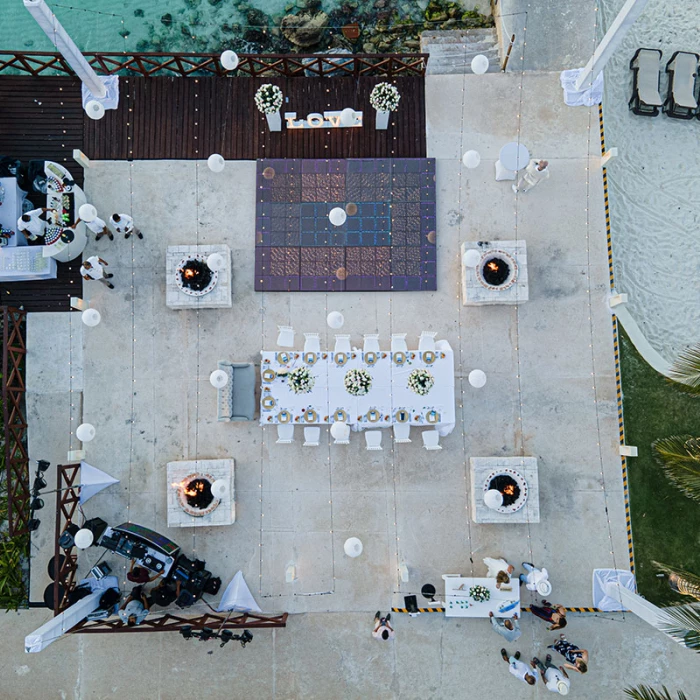 Fire pits by mercado at Hyatt ziva Cancun