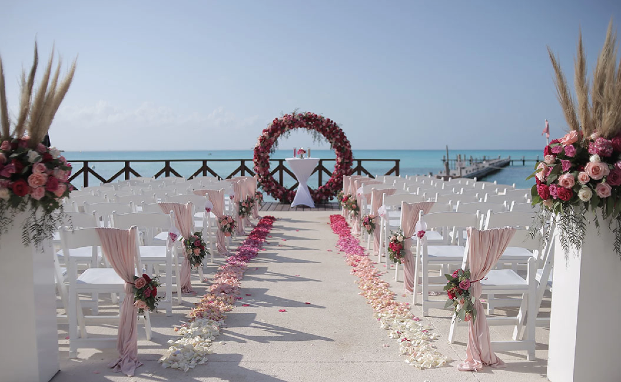 Ceremony Setup at Fire Pit venue at Hyatt Ziva Cancun