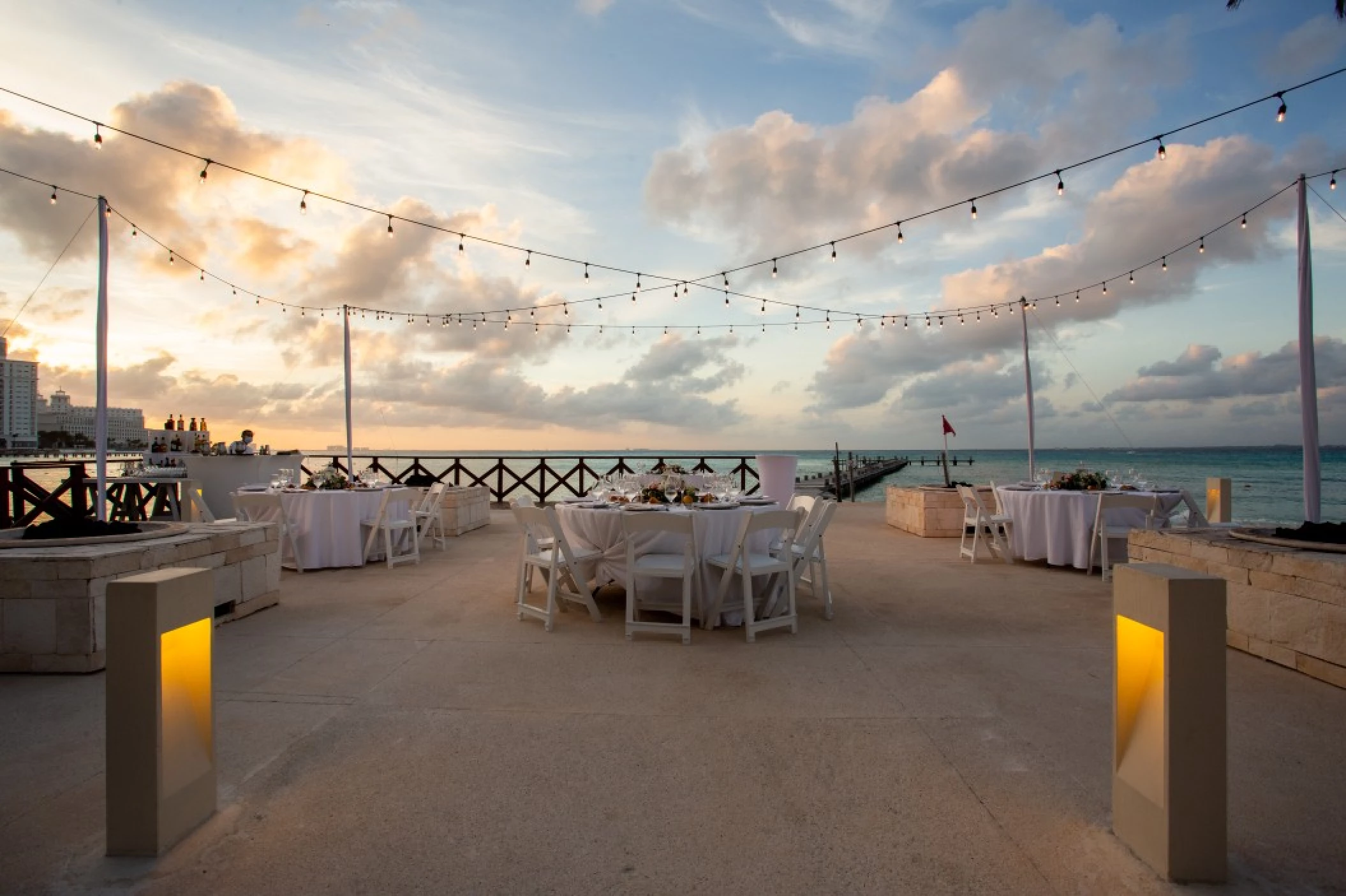 Fire pits by mercado at Hyatt ziva Cancun