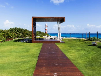 Hyatt Ziva Cancun lighthouse terrace wedding venue.