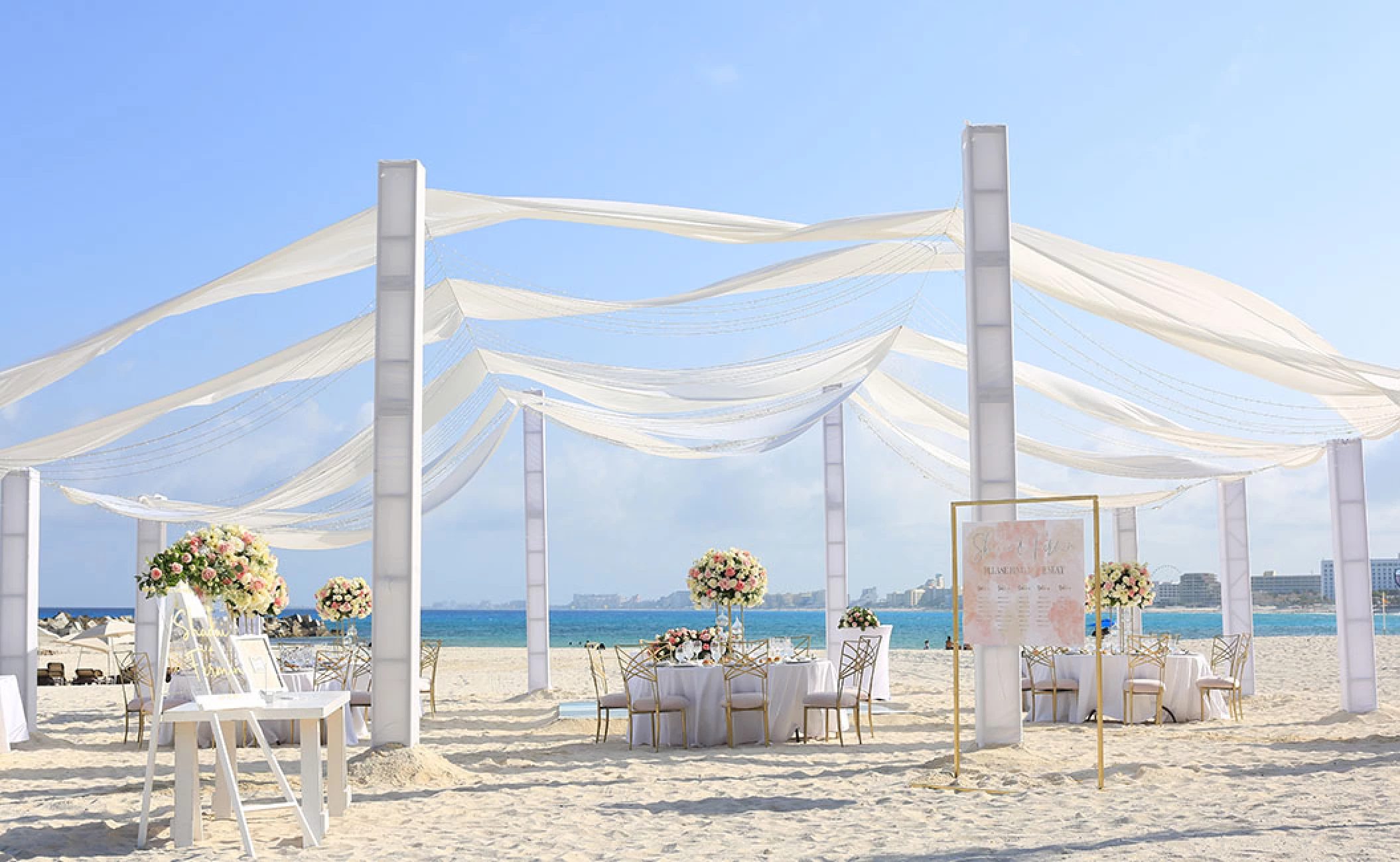 Sahara beach wedding venue at Hyatt Ziva Cancun