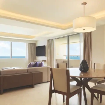Ocean Front suite Living room at Hyatt Ziva Cancun